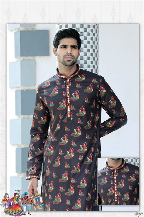 Shop Men's Cotton Printed Navratri Kurta – AjayArvindbhaiKhatri