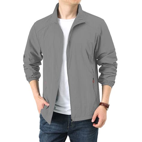 Homeyce Men's Summer Lightweight Sun Protection Jacket Windbreaker Zip ...