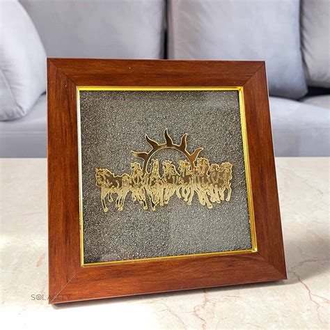 Buy Seven Horses on Pyrite Dust Frame For Wealth & Success