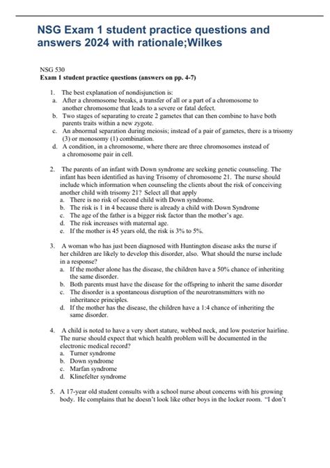 NSG 530 Exam 1 student practice questions and answers 2024 with ...
