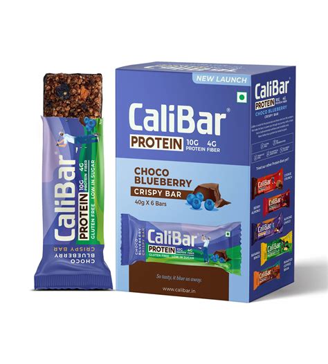 CaliBar 10g Protein Bar - Choco Blueberry Crispy Bar (Pack of 6 ...