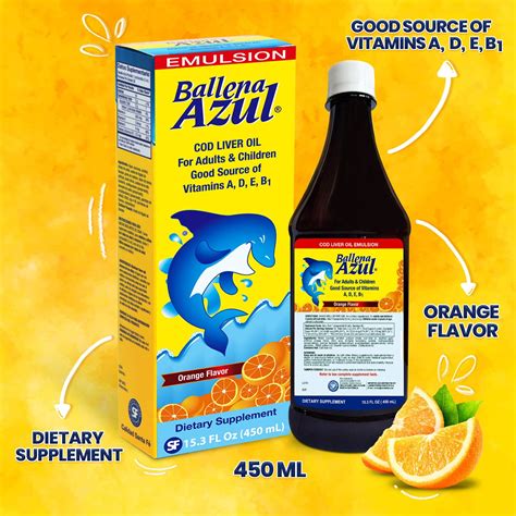 Buy Ballena Azul Aceite de Hígado de Bacalao para Adultos y Niños, COD ...