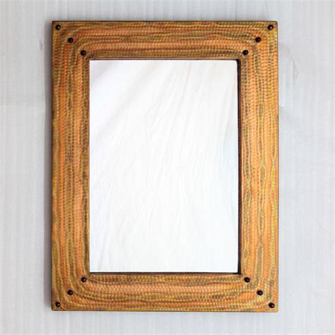 Hammered Copper Framed Vanity Mirror - Hammered Texture | Hand Crafted