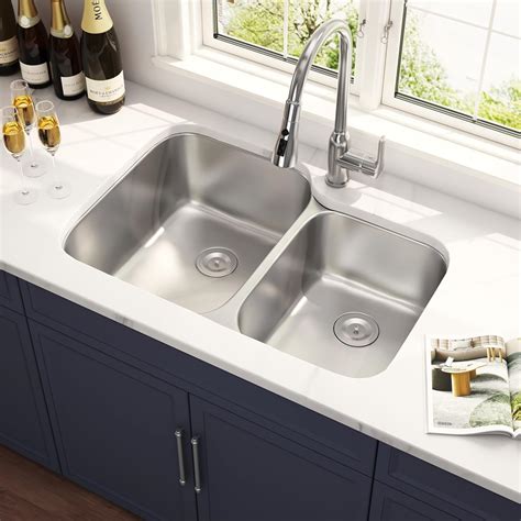 Quikore 32 Inch Double Bowl Kitchen Sink 60/40 Undermount India | Ubuy