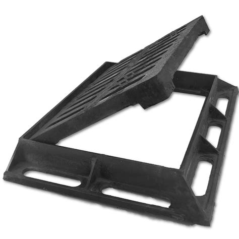 Buy MASSLUNT Cast Iron Drain Grate with Base, 12x8 Outdoor Drain Cover ...