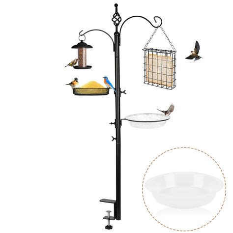 Amazon.com : Bird Feeder Pole Deck Hook Bird Feeding Station Kit Bird ...