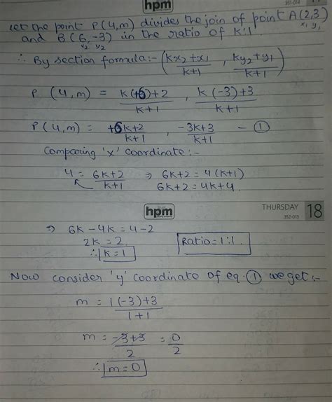 find the ratio in which P (4) line the line segment joining the point A ...