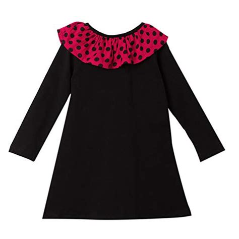 Buy Hopscotch CrayonFlakes Girls' Polka Dot Frill Neck Dress in Black ...