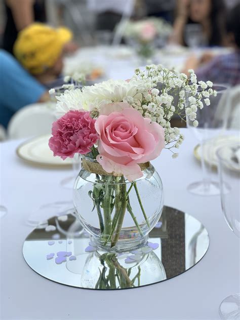 Pink and White Flower Centerpiece for Wedding Decor