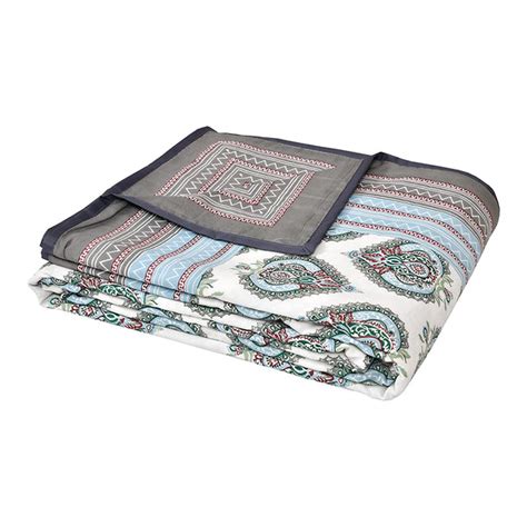 Cotton Dohar / Blanket King Bed Size Hand Block Printed (Grey Motifs R ...