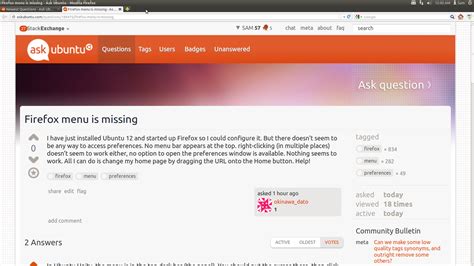 Image result for Firefox Menu Bar