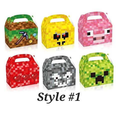 12 Pieces Minecraft Birthday Party Favor Box, Minecraft Birthday ...
