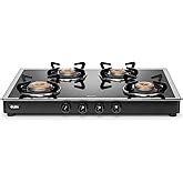 Glen 4 Burner Glass LPG Gas Stove | Extra Wide Cooktop | 1 High Flame ...