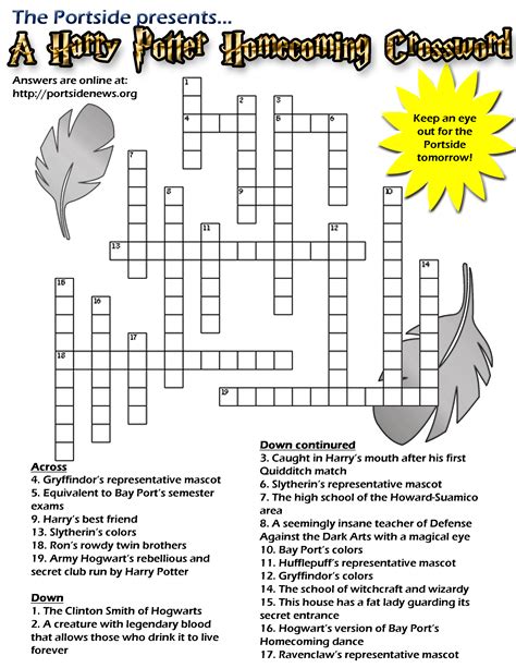 Harry Potter Themed Crossword Puzzles Printable at Duane Taylor blog