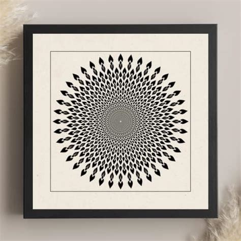 Kagaz Kala - Mandala Art Wall Poster - 8x8 inches Square Framed Poster ...