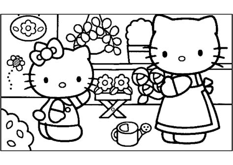 Hello Kitty And Mom Coloring Pages