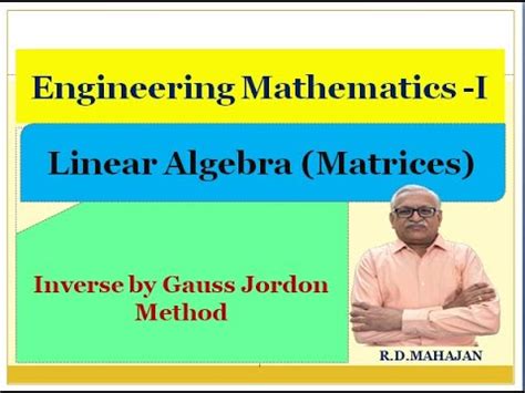 Engineering Mathematics I I Unit1: Linear Algebra (Matrices) I Topic ...