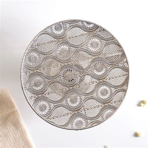 Filigree Metal Cake Stand Silver Online - Premium Cake Stand | Nestasia