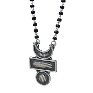 Buy House of Aadyaa Chandrakor Tikli Silver Mangalsutra for Women | 92. ...