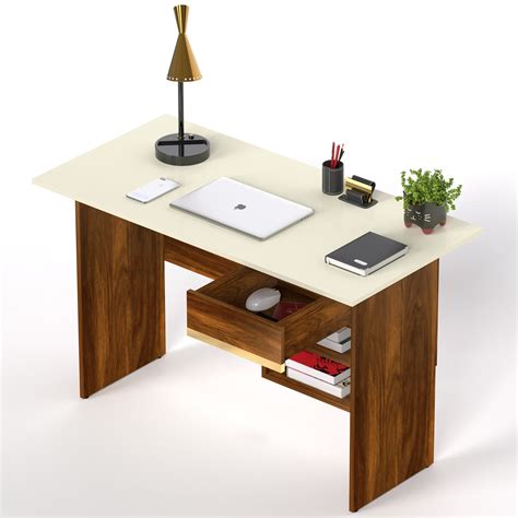 Amalet Study table (Brown Maple & Beige) — Bluewud