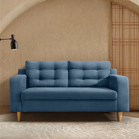 Ease Plus Blue Fabric 2 seater sofa – Duroflex