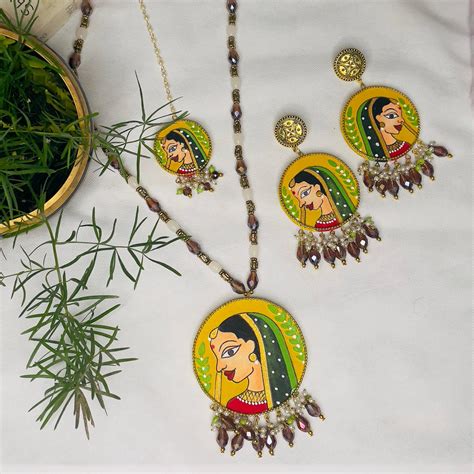 KHOJ.CITY Jewellery Nayana Haldi Classic Multi Color Hand Painted ...