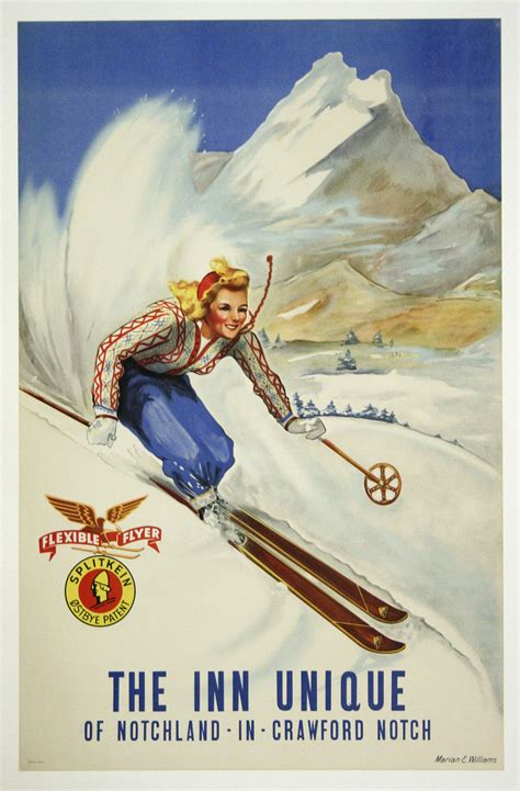 Vintage Ski Travel New Hampshire | Vintage ski posters, Vintage posters ...