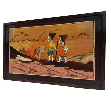 Mysore Inlay Farmer couple Rural Life Wall Decor – Natriel