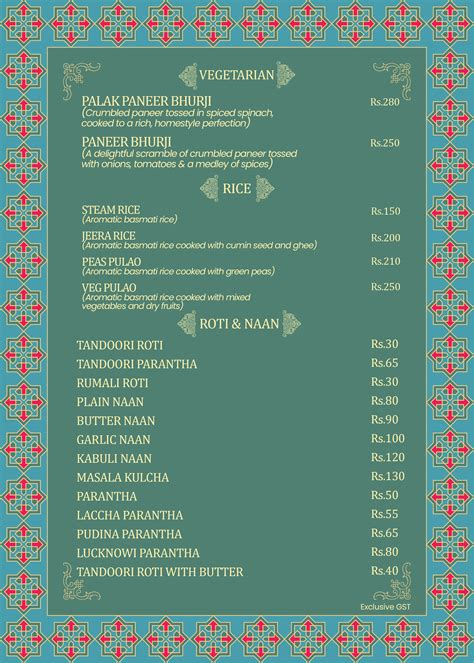 India Restaurant | Menu Page