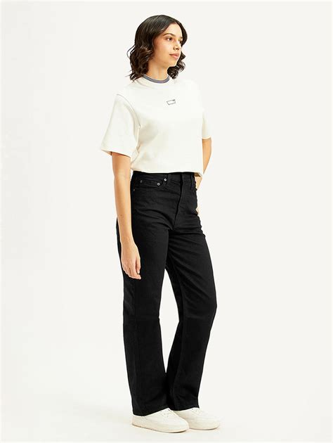 Women's Black Ribcage Straight Fit High Rise Jeans – Levis India Store