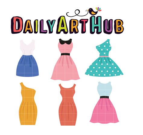 Cute Ladies Dresses Clip Art Set – Daily Art Hub – Free Clip Art Everyday