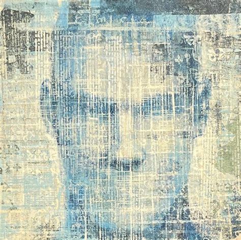 "Untitled 3": Blue-Green Figurative painting by Sunil Padwal – ArtZolo.com