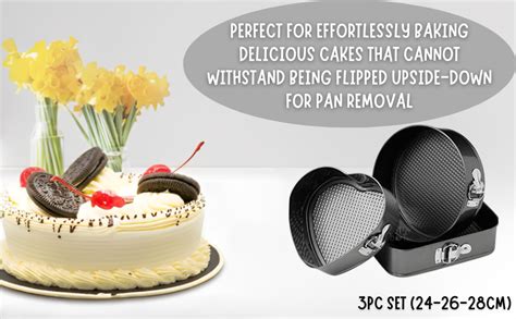 Wishome Teflon Coated Spring Form Cake Mould Pan Set |Heart Round and ...