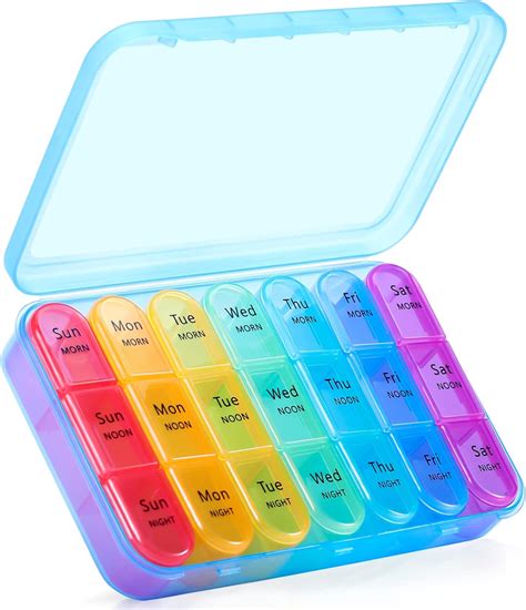 Amazon.com: ASprink Pil Box 3 Times a Day, Weekly Pill Organizer 3 ...