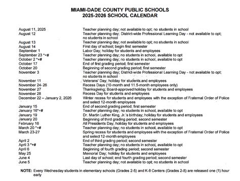Miami Dade County School Calendar 2025-2026 & PDF