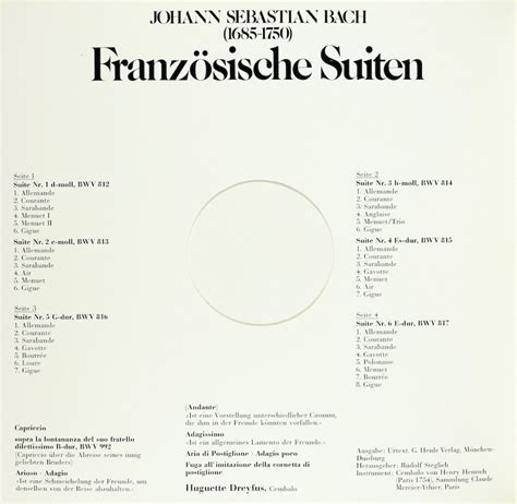 Huguette Dreyfus. Bach. Französische Suiten – Bertelsmann Vinyl Collection