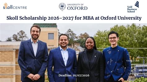 Skoll Scholarship 2026-2027 for MBA at Oxford University