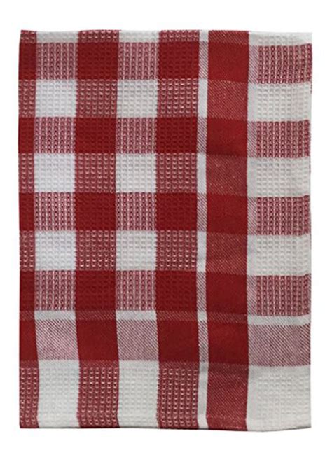 Get Red Drill Checks Honeycomb Tea Towel at ₹ 399 | LBB Shop