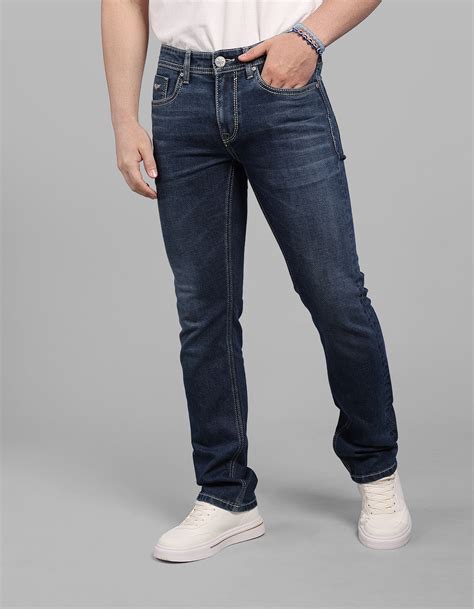 Med Blue Mid-Rise Slim Straight Fit Stretch Jeans – ROOKIES