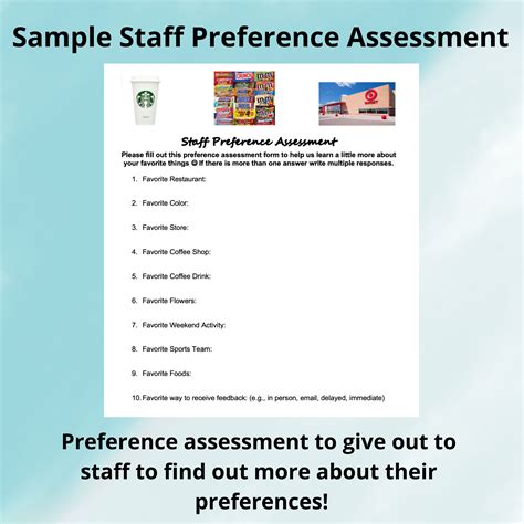 Staff Preference Assessment – Behavior Analyst Resource Center