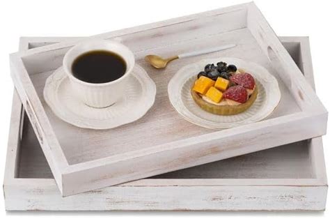 Hamdan Serving Tray with Two Rectangular Wooden Serving Trays Adorned ...