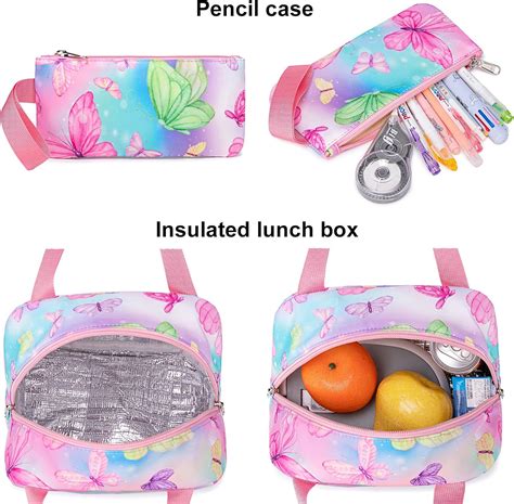Buy CAMTOP Backpack for Teen Girls Kids School Bookbag Lunch Box Set ...