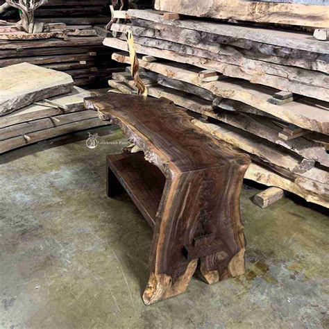 Live Edge Natural Wood Console Table - Littlebranch Farm