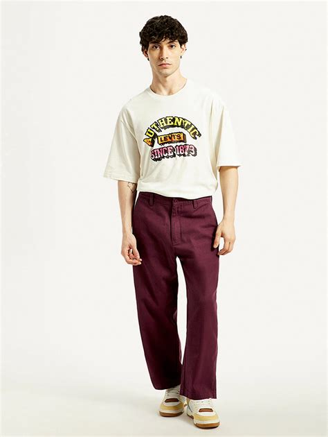 Men's Maroon Loose Fit Mid Rise Chinos – Levis India Store