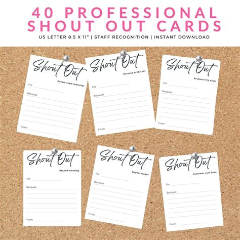 Staff Shout Out Cards - Employee Engagement - Printable Templates ...