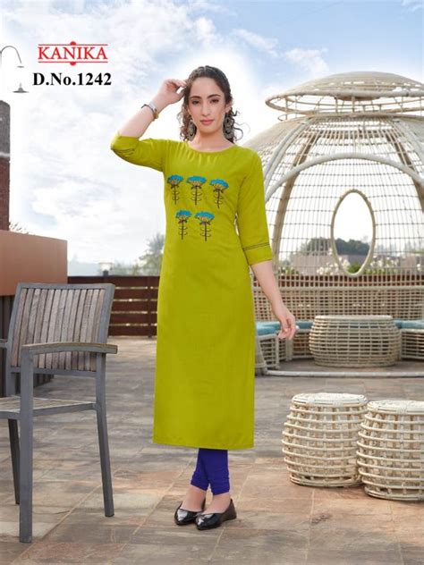 Kanika Aditi 5 Rubby Silk Worked Straight Cut Kurti Collection