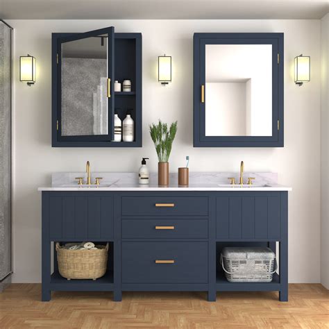 Fenney Modern Large 84 inch Double Sink Bathroom Vanity | Premium Solid ...
