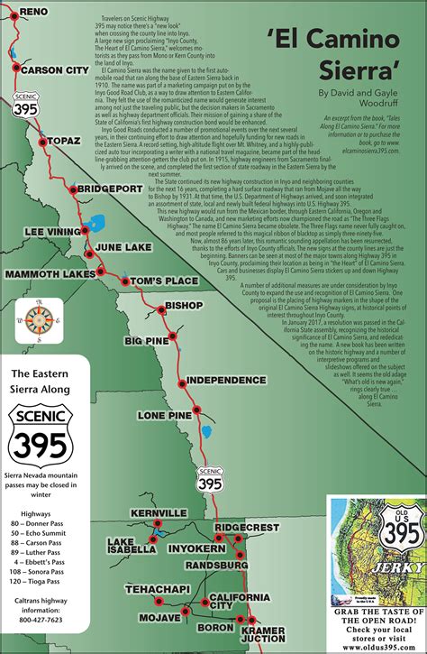 Map Of California Highway 395