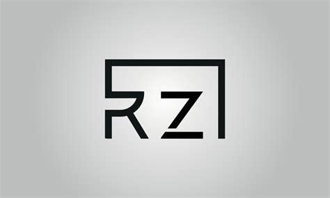 letter rz logo design. rz logo with square shape in black colors vector free vector template ...
