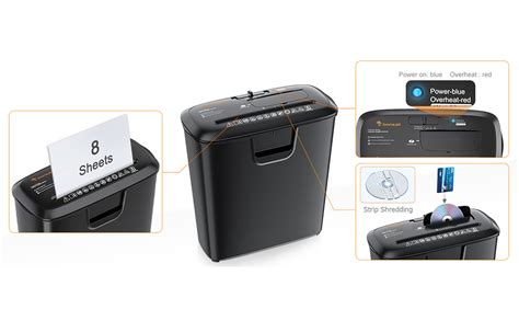 Bonsaii Paper Shredder for Home 8 Sheets StripCut Security Level P2 ...